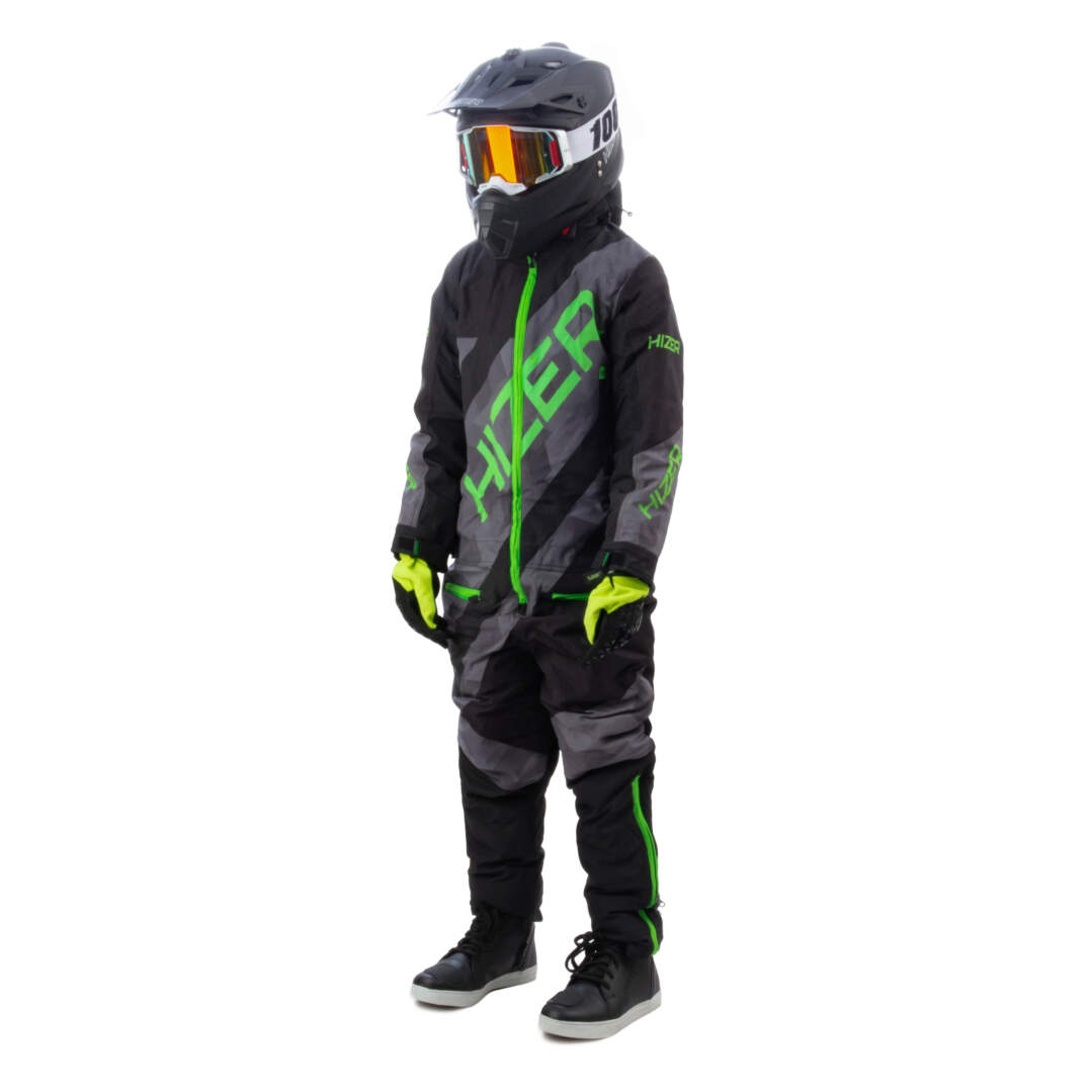 Комбинезон для снегохода (детский) HIZER №5 black-green (текстиль) (14Y)