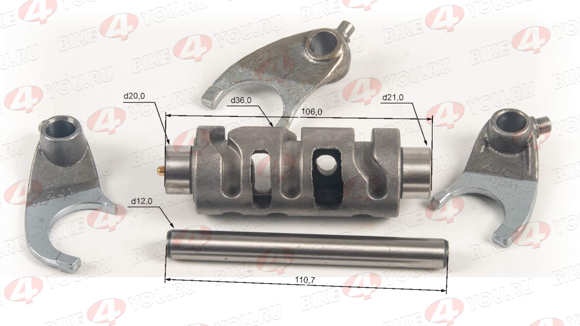 Копирный вал в сборе + вилки 172FMM-3A (CB250-F) 175FMM (CB300-F)