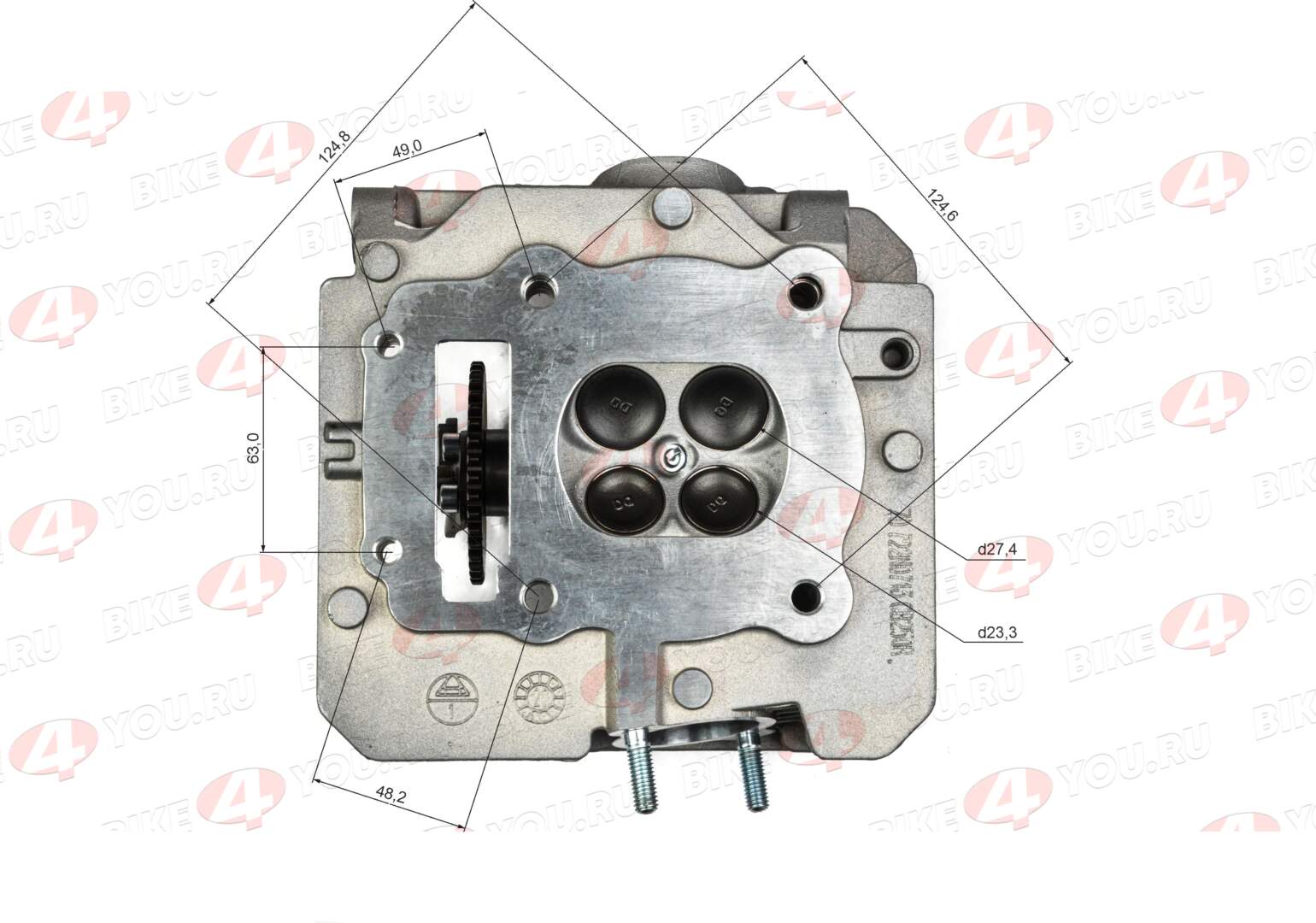 Головка блока цилиндров ( ГБЦ ) в сборе 172FMM-3A (4 клапана) (CB250-F) XTECH
