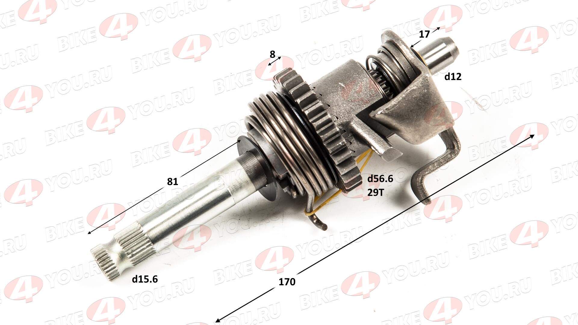 Вал кикстартера в сборе 172FMM-3A (CB250-F) 175FMM (CB300F)